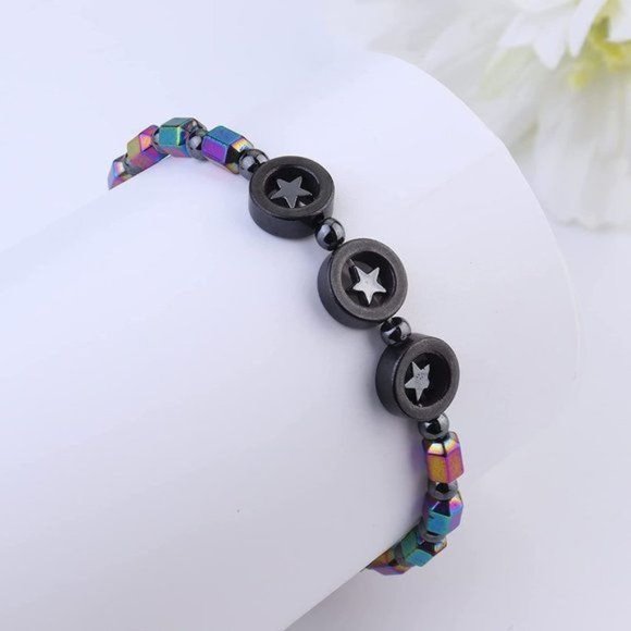 12Pcs Hematite Magnetic Bracelets Set for Men Women Magnetic Therapy Ank… - Picture 1 of 7